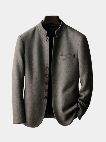 Men's Stand Collar Button Jacket | Slim Fit