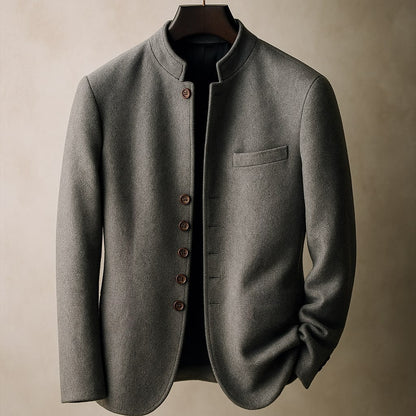 Men's Stand Collar Button Jacket | Slim Fit