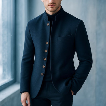 Men's Stand Collar Button Jacket | Slim Fit
