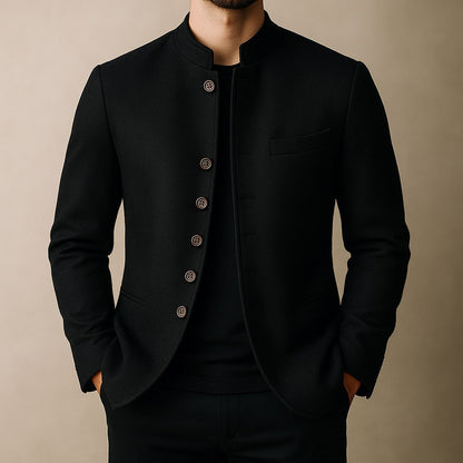 Men's Stand Collar Button Jacket | Slim Fit