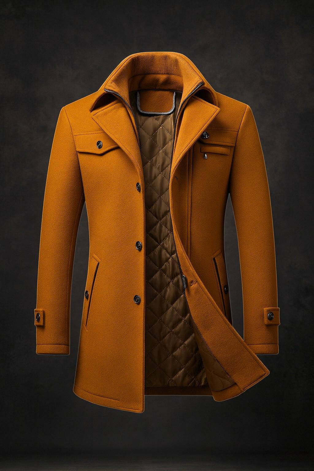 Men's Pea Coat | Stand Collar