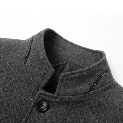 Men's Stand Collar Jacket | Single Breasted