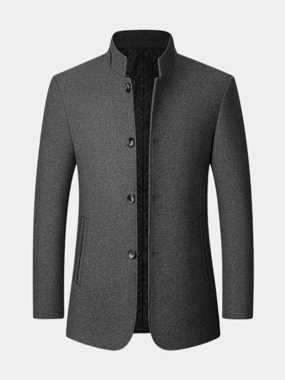 Men's Stand Collar Jacket | Single Breasted