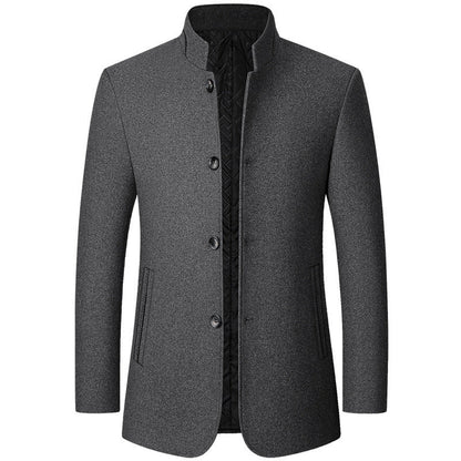 Men's Stand Collar Jacket | Single Breasted