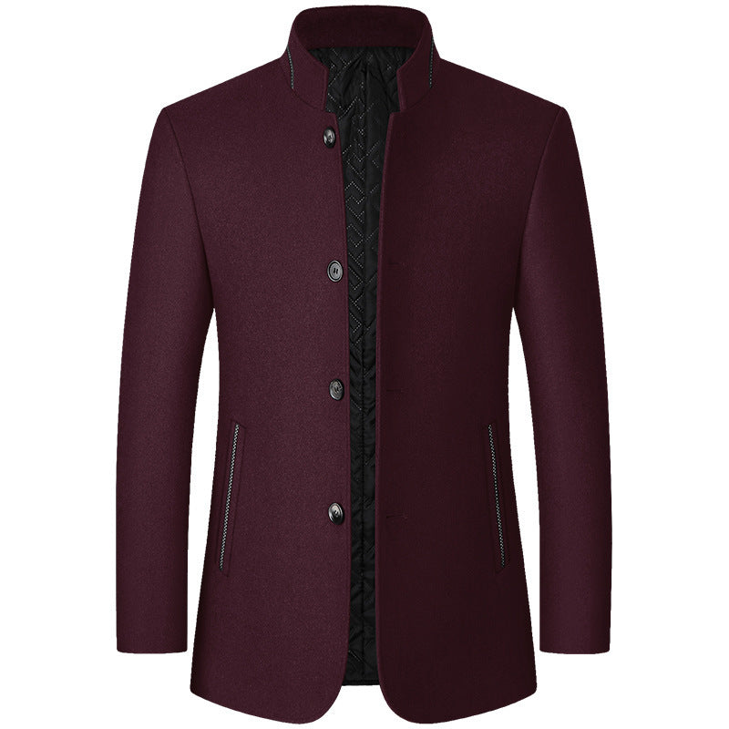 Men's Stand Collar Jacket | Single Breasted