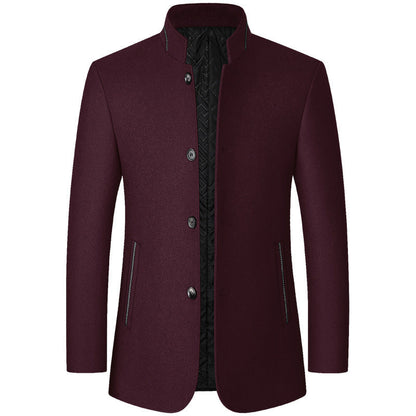 Men's Stand Collar Jacket | Single Breasted