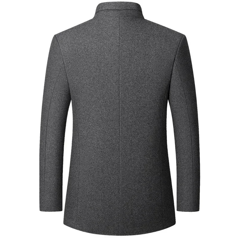Men's Stand Collar Jacket | Single Breasted
