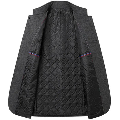 Men's Stand Collar Jacket | Single Breasted