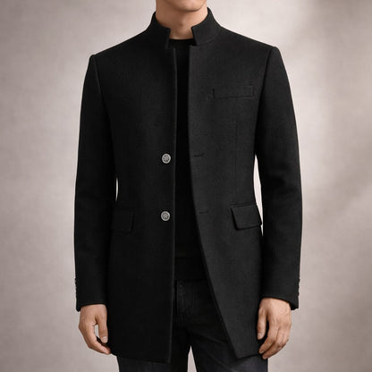 Men's Stand Collar Coat | Longline