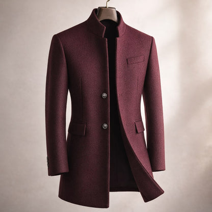 Men's Stand Collar Coat | Longline