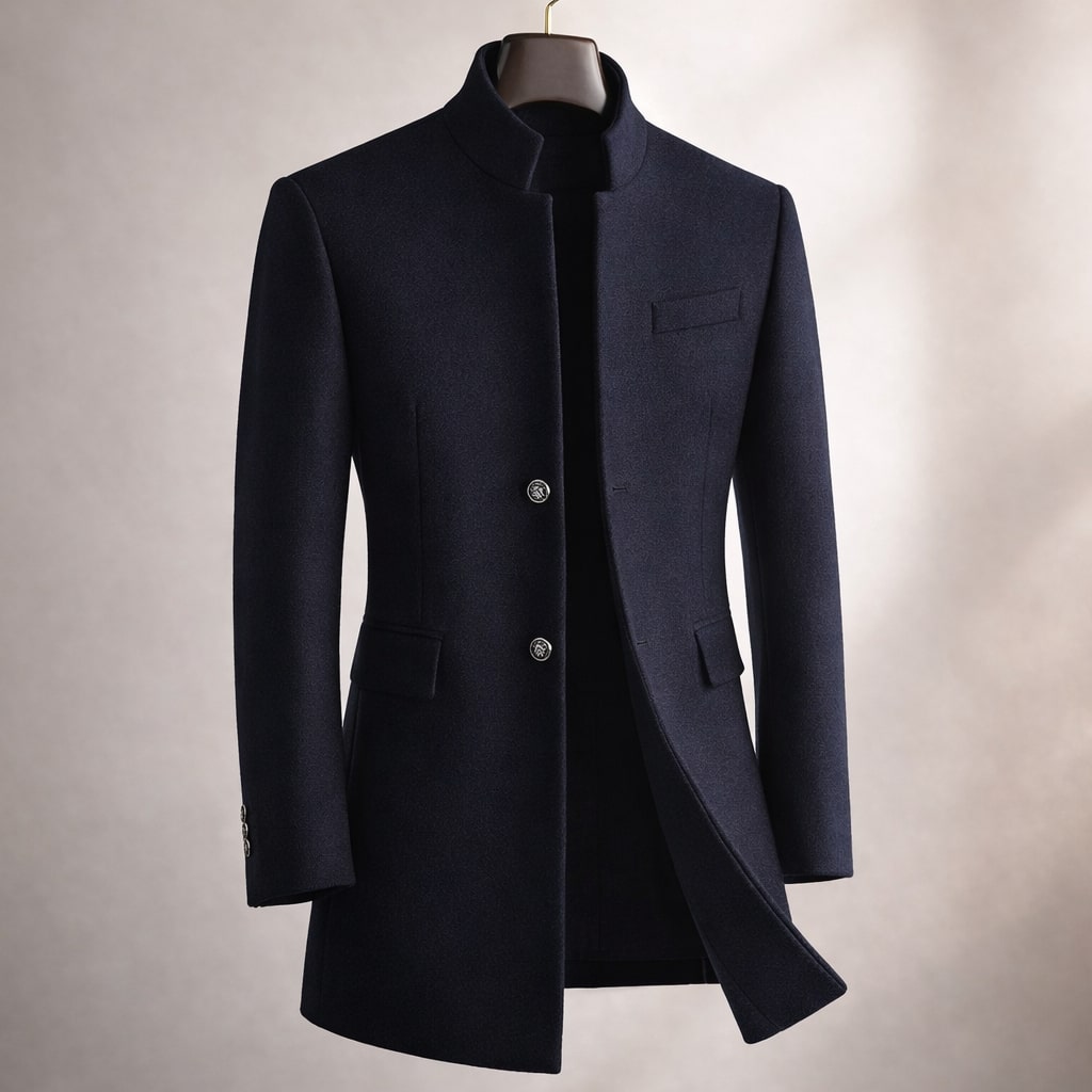 Men's Stand Collar Coat | Longline