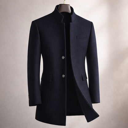 Men's Stand Collar Coat | Longline