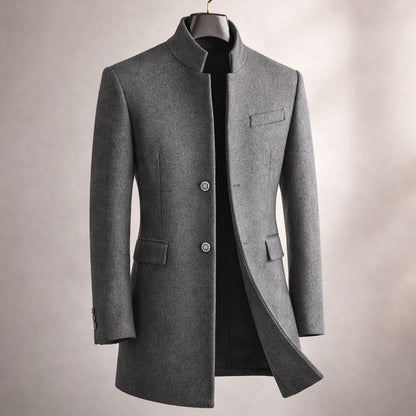 Men's Stand Collar Coat | Longline