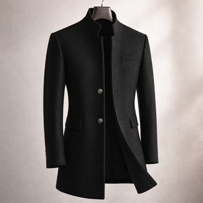 Men's Stand Collar Coat | Longline