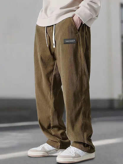 Men's Wide Leg Trousers | Drawstring Waist