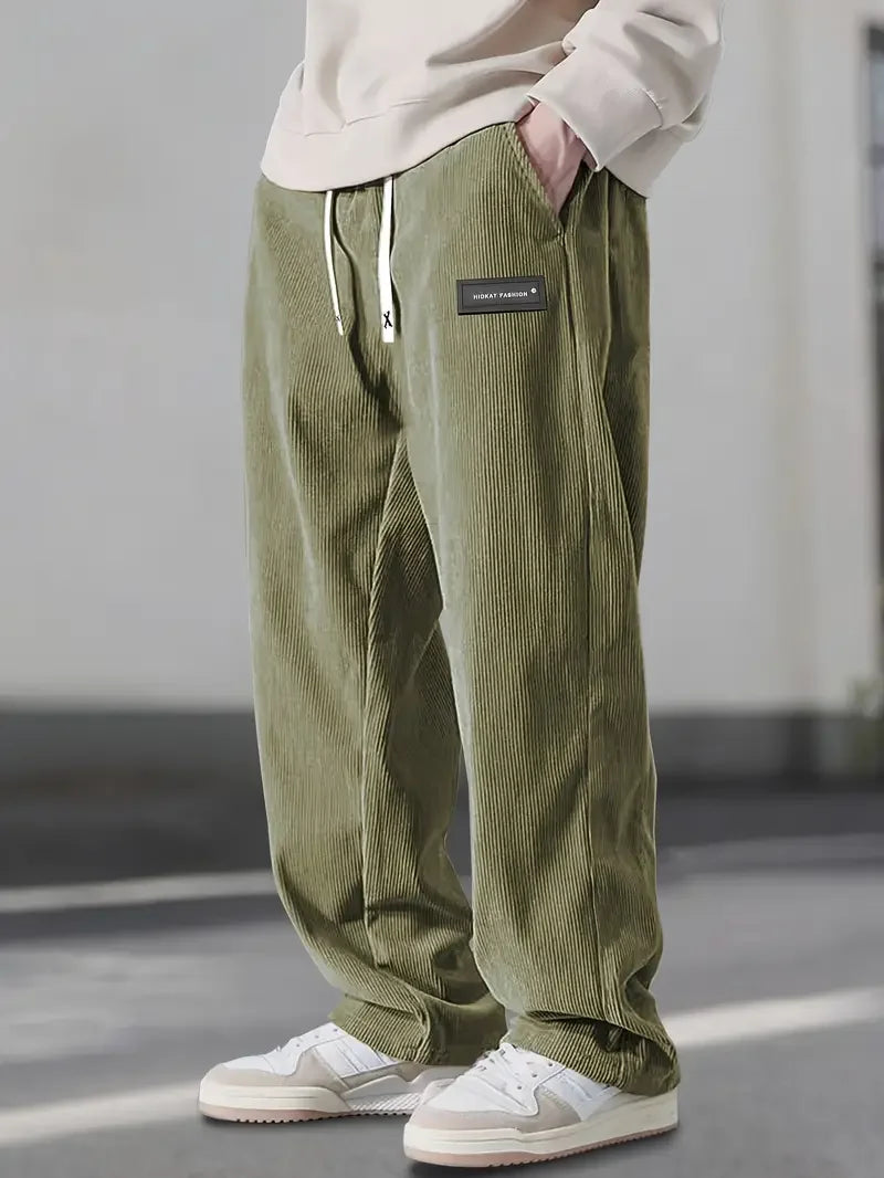 Men's Wide Leg Trousers | Drawstring Waist