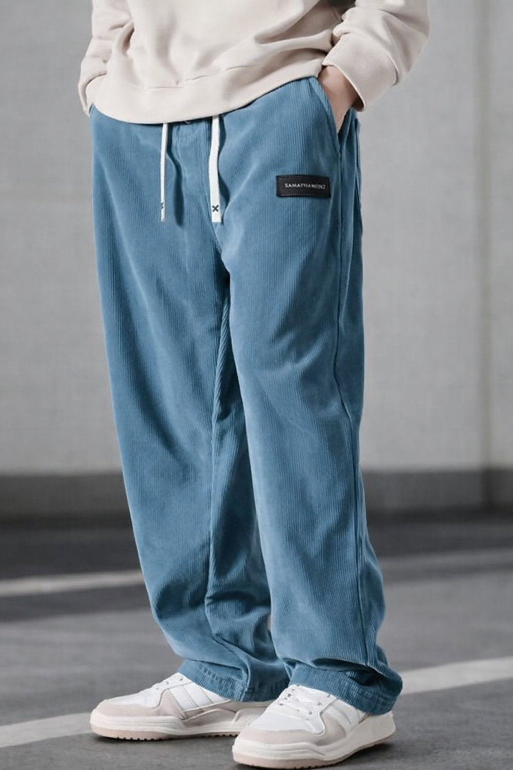Men's Wide Leg Trousers | Drawstring Waist