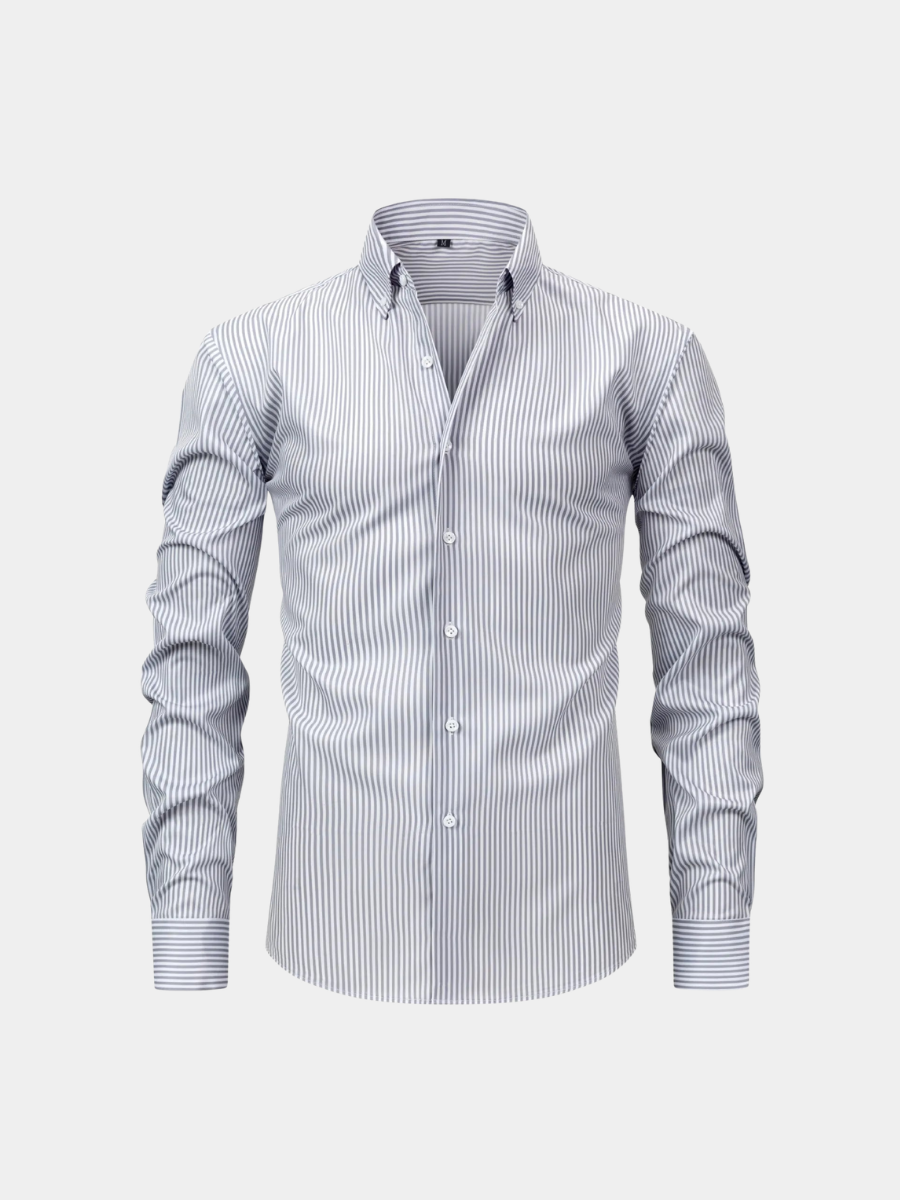 Men's Striped Long Sleeve Shirt | Button Down Collar