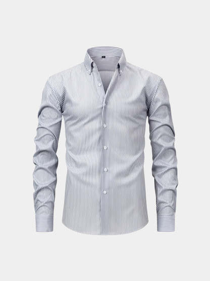 Men's Striped Long Sleeve Shirt | Button Down Collar