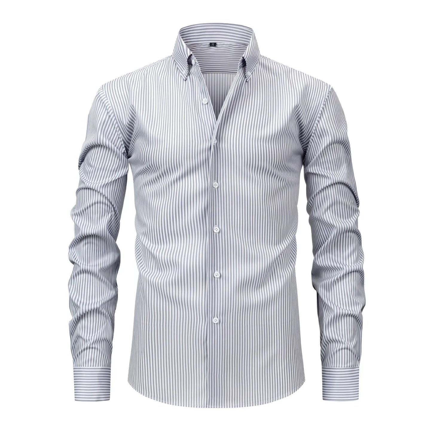 Men's Striped Long Sleeve Shirt | Button Down Collar