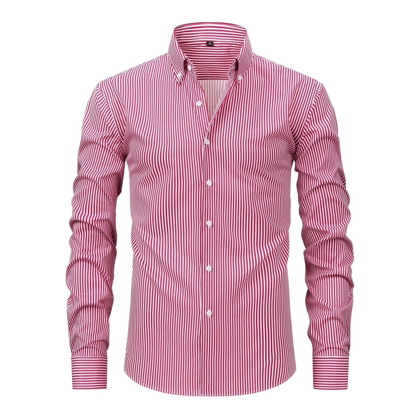 Men's Striped Long Sleeve Shirt | Button Down Collar
