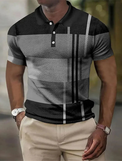 Men's Striped Polo Shirt | Pique Knit