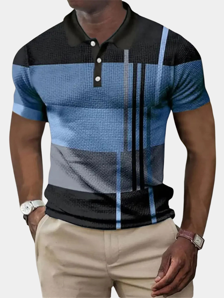 Men's Striped Polo Shirt | Pique Knit