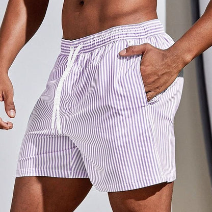 Men's Striped Swim Shorts | Short Length