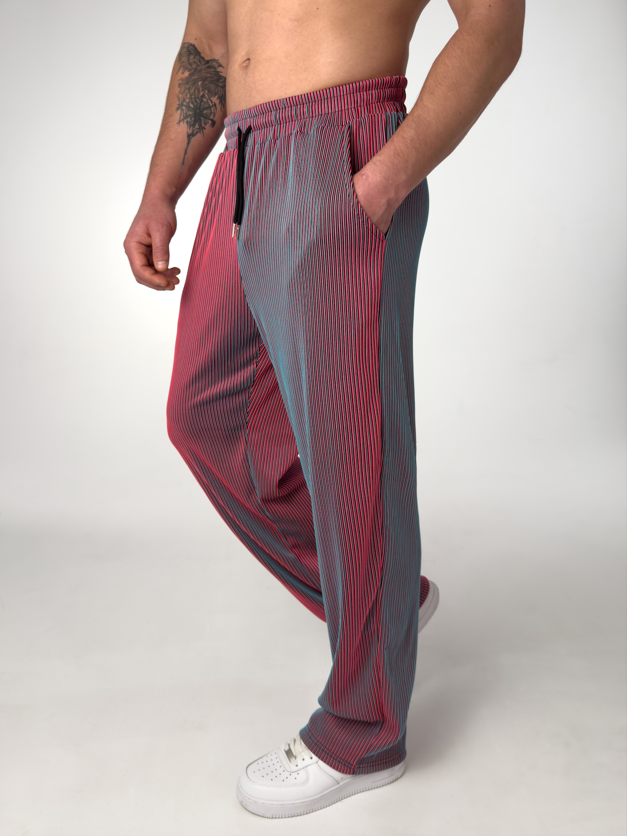 Men's Striped Trousers | Wide Leg