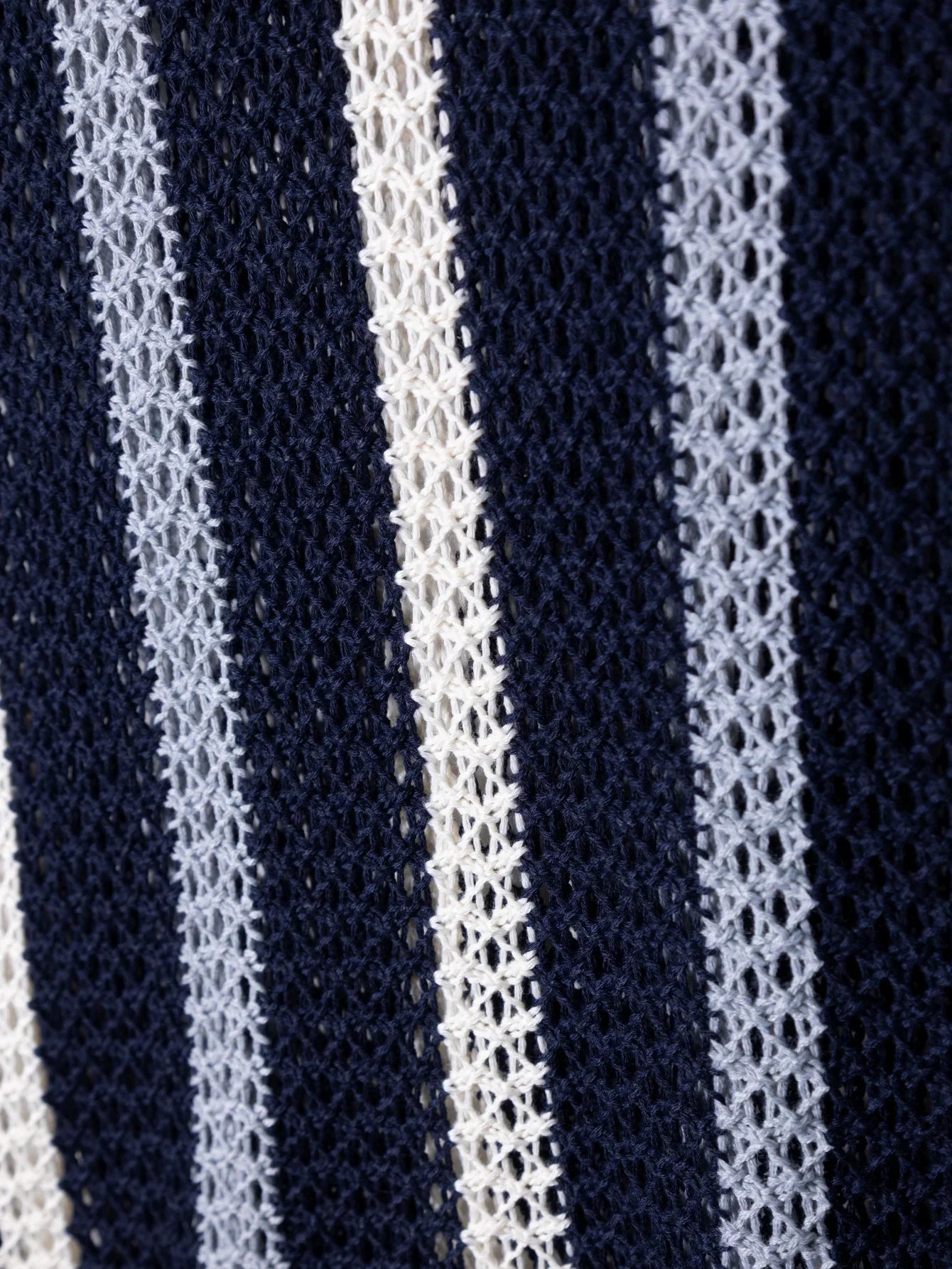 Men's Striped Knit Polo Shirt | Short Sleeve