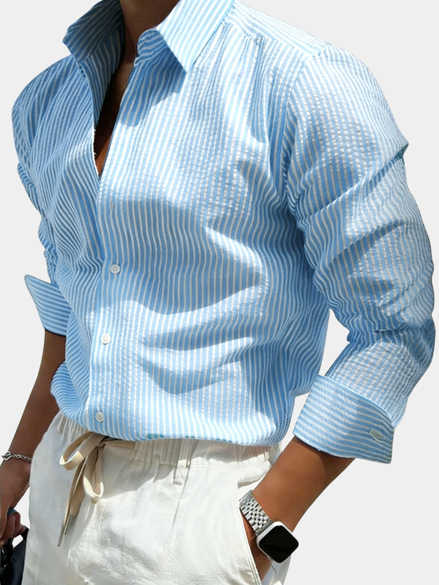 Men's Striped Long Sleeve Shirt | Oxford