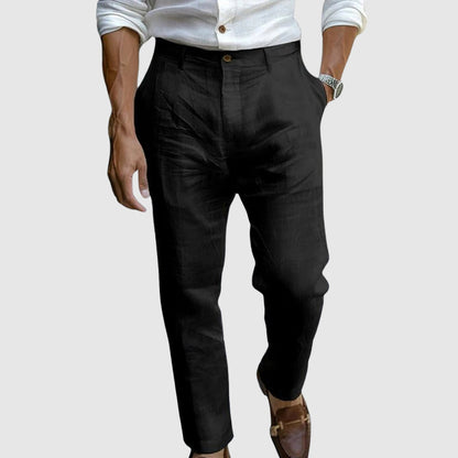 Men's Pleated Tapered Trousers | Cropped
