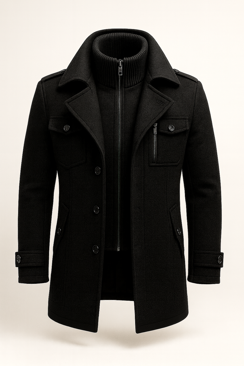 Men's Pea Coat | Button Front
