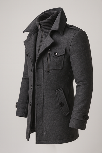 Men's Pea Coat | Button Front