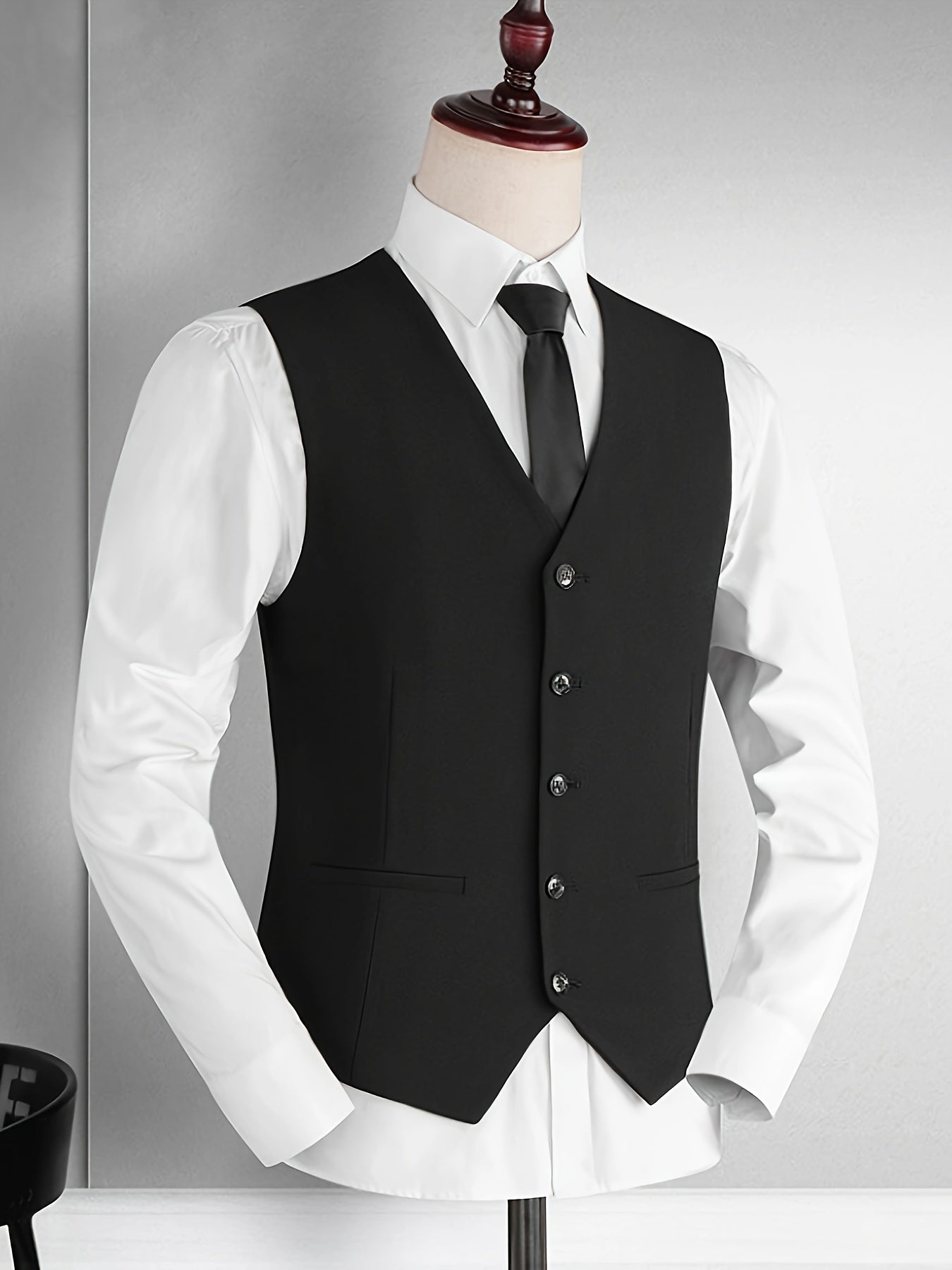 Men's V-Neck Waistcoat Suit | 5 Button