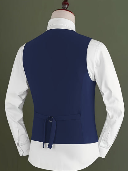 Men's V-Neck Waistcoat Suit | 5 Button