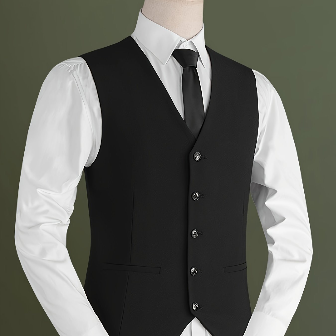 Men's V-Neck Waistcoat Suit | 5 Button