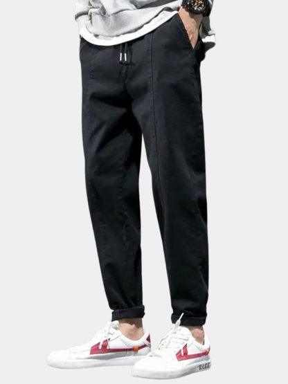 Men's Tapered Cuffed Trousers | Drawstring Waist
