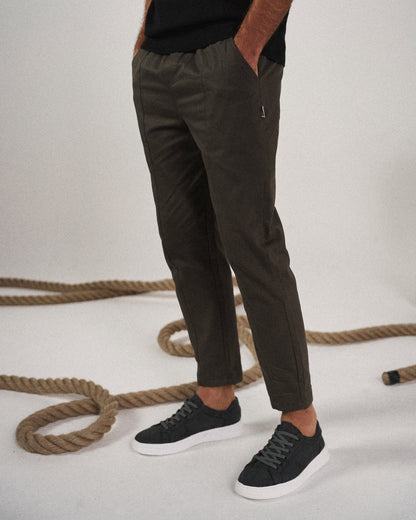 Men's Tapered Cuffed Trousers | Drawstring Waist
