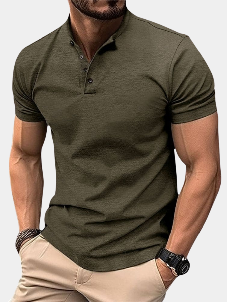 Men's Grandad Collar Polo | Short Sleeve