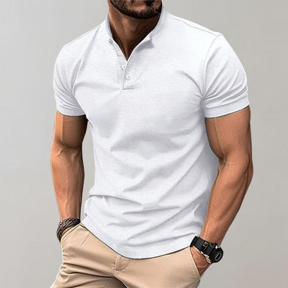Men's Grandad Collar Polo | Short Sleeve