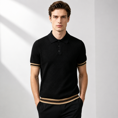 Men's Textured Knit Polo | Short Sleeve