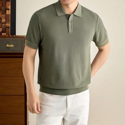Men's Textured Knit Polo | Short Sleeve