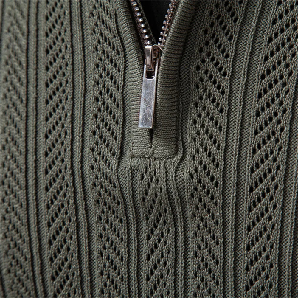 Men's Long Sleeve Polo Shirt | Quarter Zip