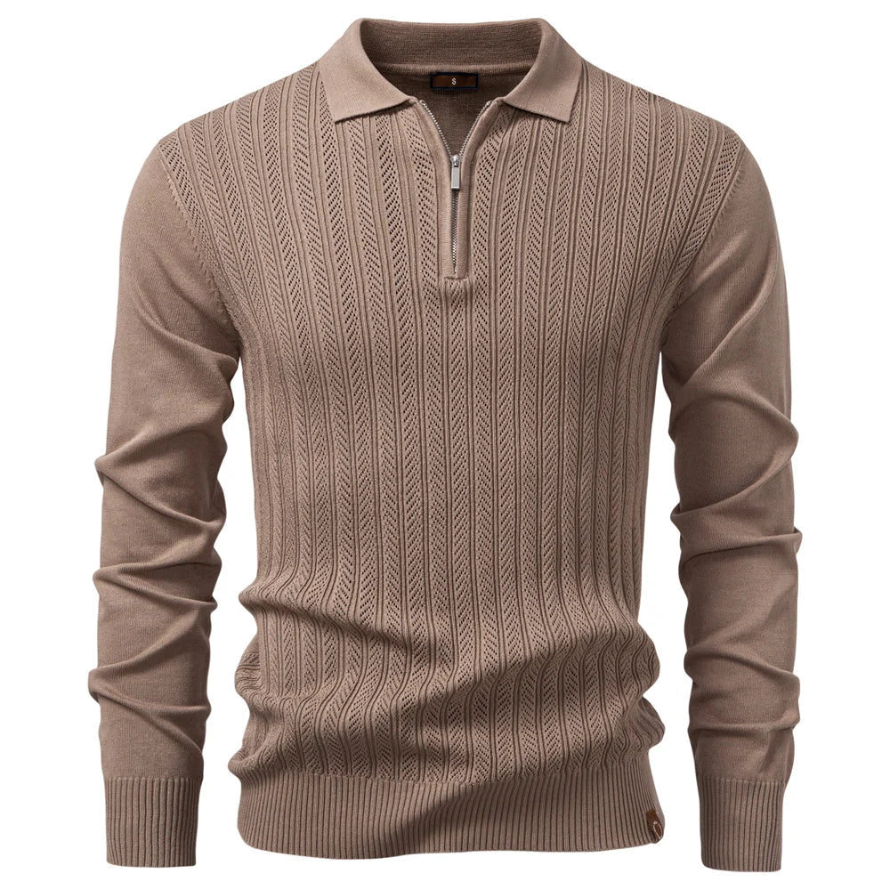 Men's Long Sleeve Polo Shirt | Quarter Zip
