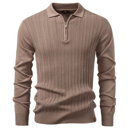 Men's Long Sleeve Polo Shirt | Quarter Zip