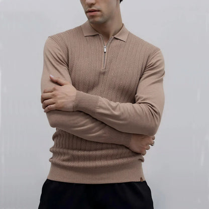 Men's Long Sleeve Polo Shirt | Quarter Zip