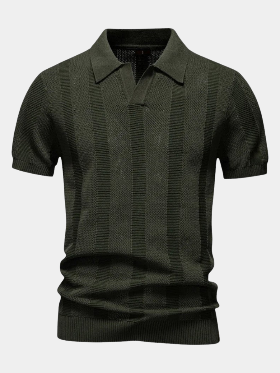 Men's Striped Short Sleeve Polo Shirt | Slim Fit