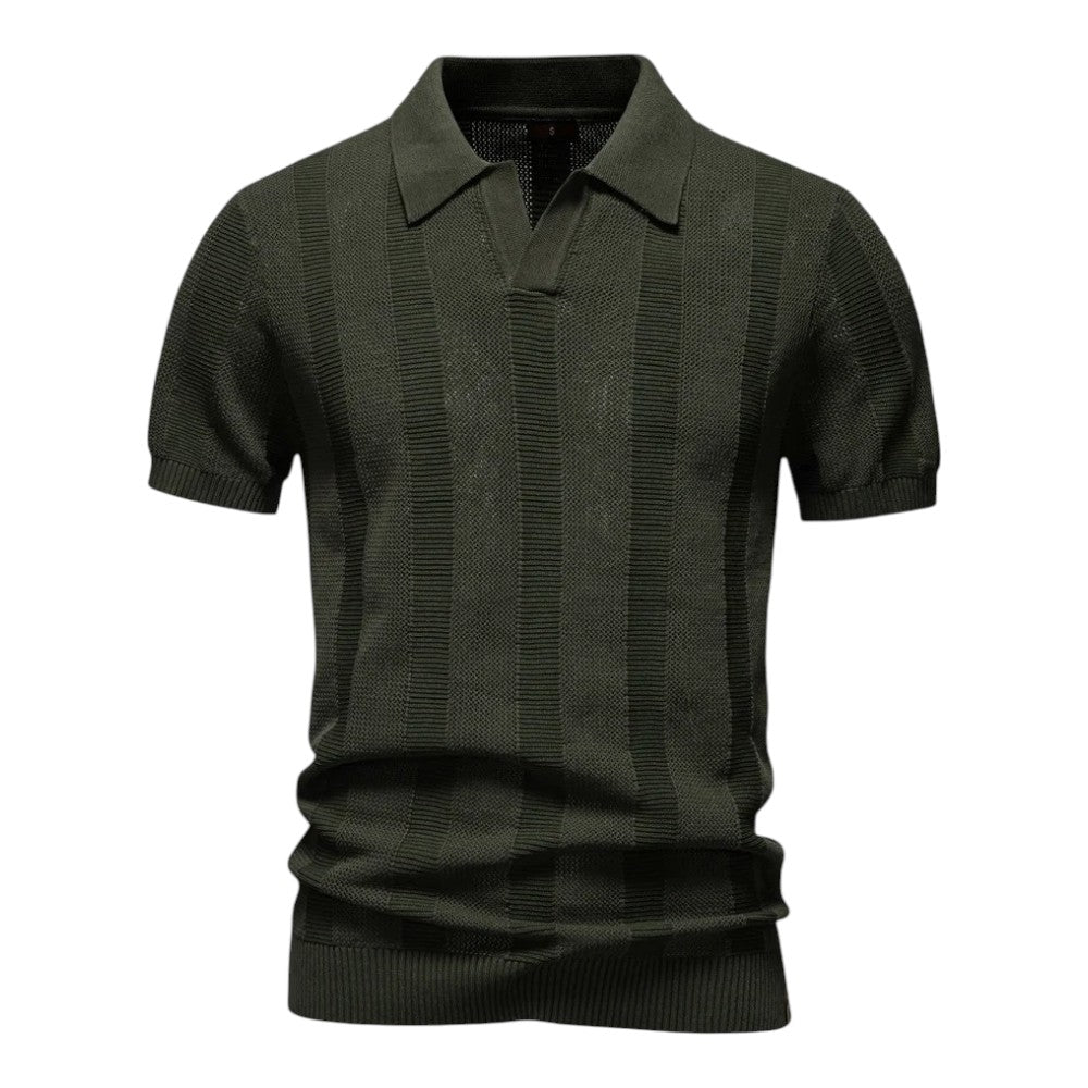 Men's Striped Short Sleeve Polo Shirt | Slim Fit