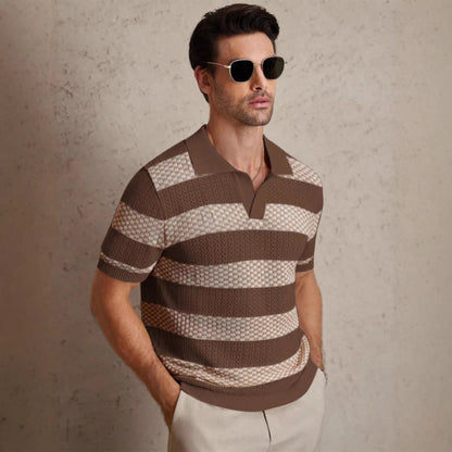 Men's Striped Polo Shirt | Short Sleeve